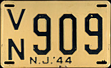 New Jersey license plate image