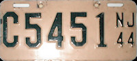 New Jersey license plate image