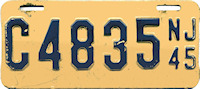 New Jersey license plate image