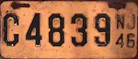 New Jersey license plate image