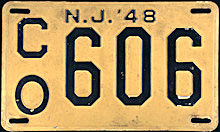 New Jersey license plate image