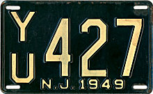 New Jersey license plate image