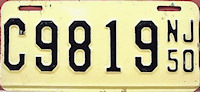 New Jersey license plate image