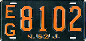 New Jersey license plate image