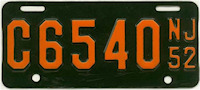 New Jersey license plate image