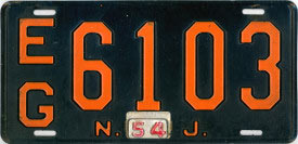 New Jersey license plate image