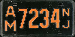 New Jersey license plate image