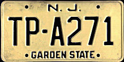 New Jersey license plate image