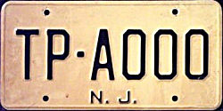 New Jersey license plate image