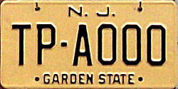 New Jersey license plate image