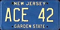 New Jersey license plate image