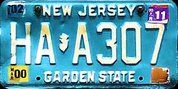 New Jersey license plate image