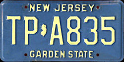 New Jersey license plate image