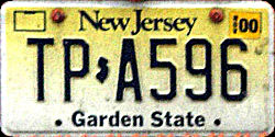 New Jersey license plate image