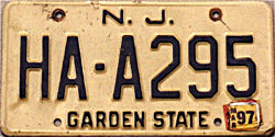 New Jersey license plate image