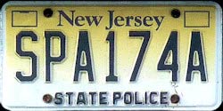 New Jersey license plate image