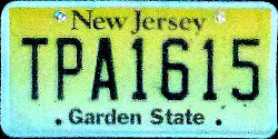 New Jersey license plate image