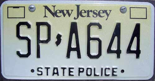 New Jersey license plate image