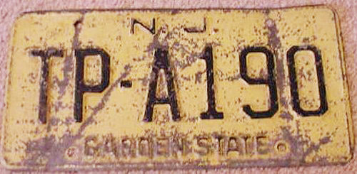 New Jersey license plate image