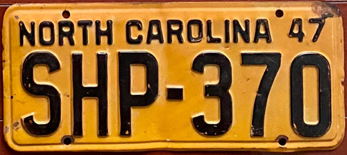 North Carolina police license plate image