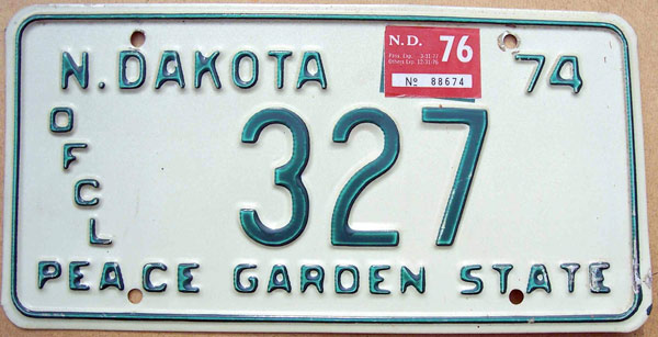 North Dakota police license plate