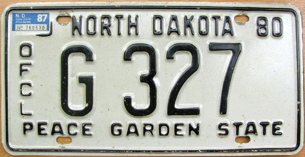 North Dakota police license plate