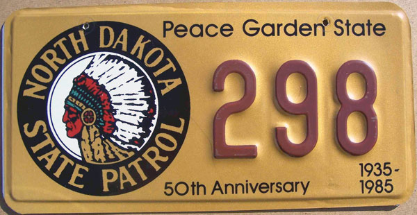 North Dakota police license plate