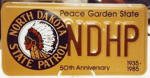 North Dakota police license plate