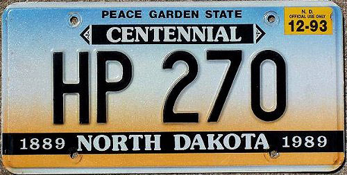 North Dakota police license plate