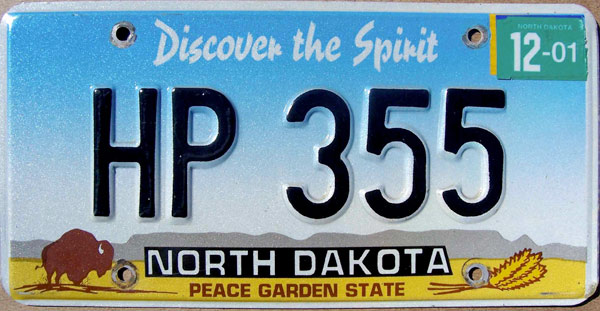 North Dakota police license plate