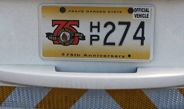 North Dakota police license plate