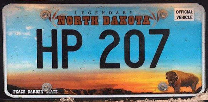 North Dakota police license plate