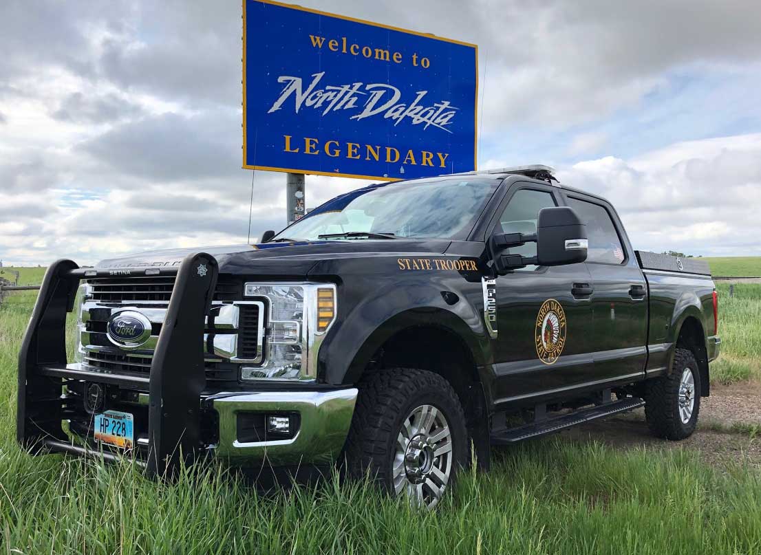 North Dakota police license plate