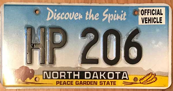 North Dakota police license plate