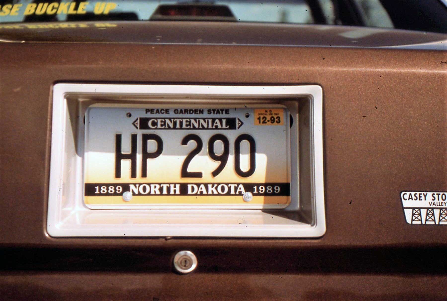 North Dakota police license plate