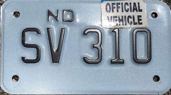 North Dakota police license plate