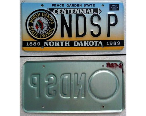 North Dakota police license plate