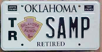 Oklahoma police license plate