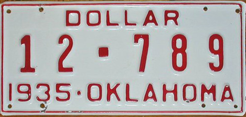 Oklahoma police license plate