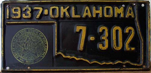 Oklahoma police license plate