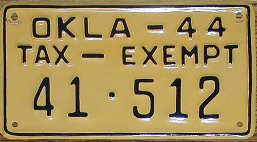 Oklahoma police license plate