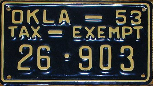 Oklahoma police license plate