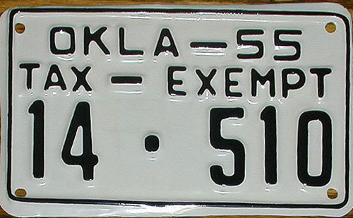 Oklahoma police license plate