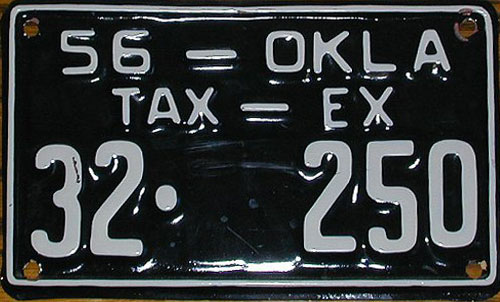 Oklahoma police license plate