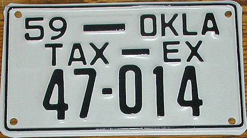 Oklahoma police license plate