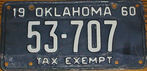 Oklahoma police license plate