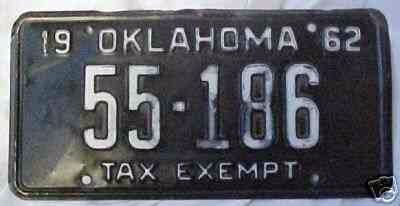 Oklahoma police license plate