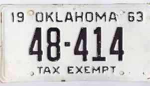 Oklahoma police license plate