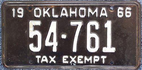 Oklahoma police license plate