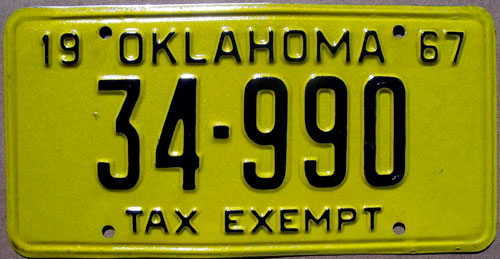 Oklahoma police license plate